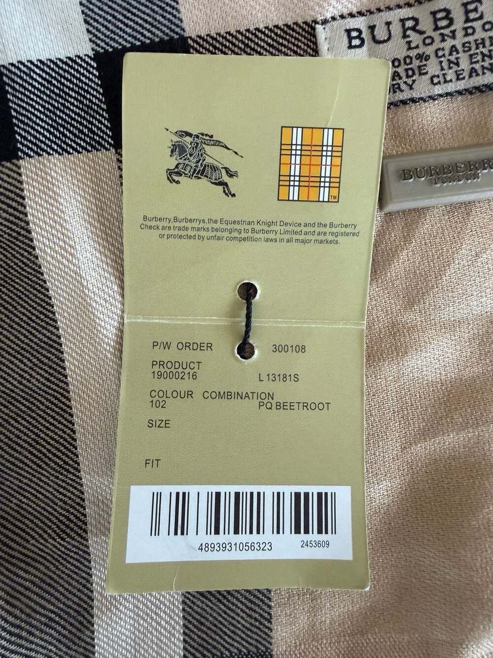 Burberry London 100% Cashmere Giant Check Scarf Made in England - Picture 3 of 16